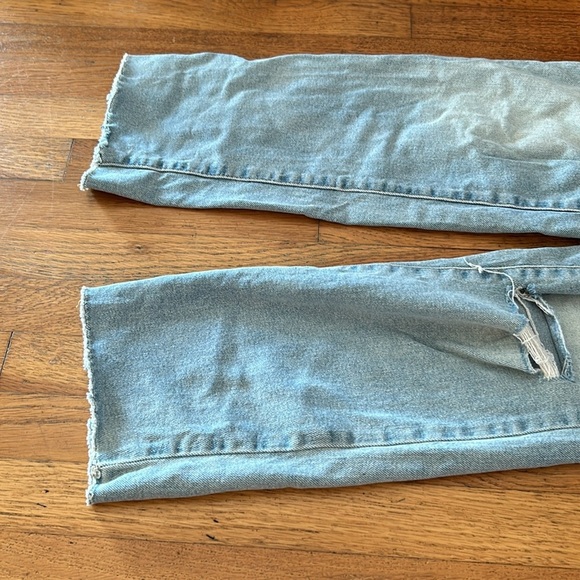 FRAYED High Rise Straight Light Blue Jeans Size 25 - Picture 10 of 11